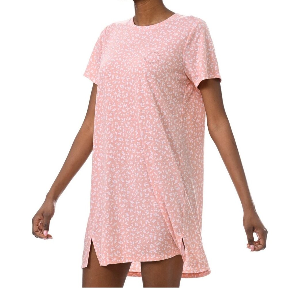 NWT Tommy Hilfiger Women's Short-Sleeve Sleepshirt Loungewear, Pink Floral